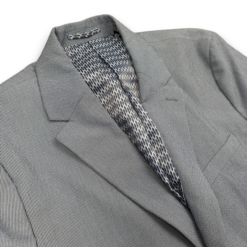 Report Collection Blazer Men XL Blue Micro Check 360 Movement Stretch Modern Fit